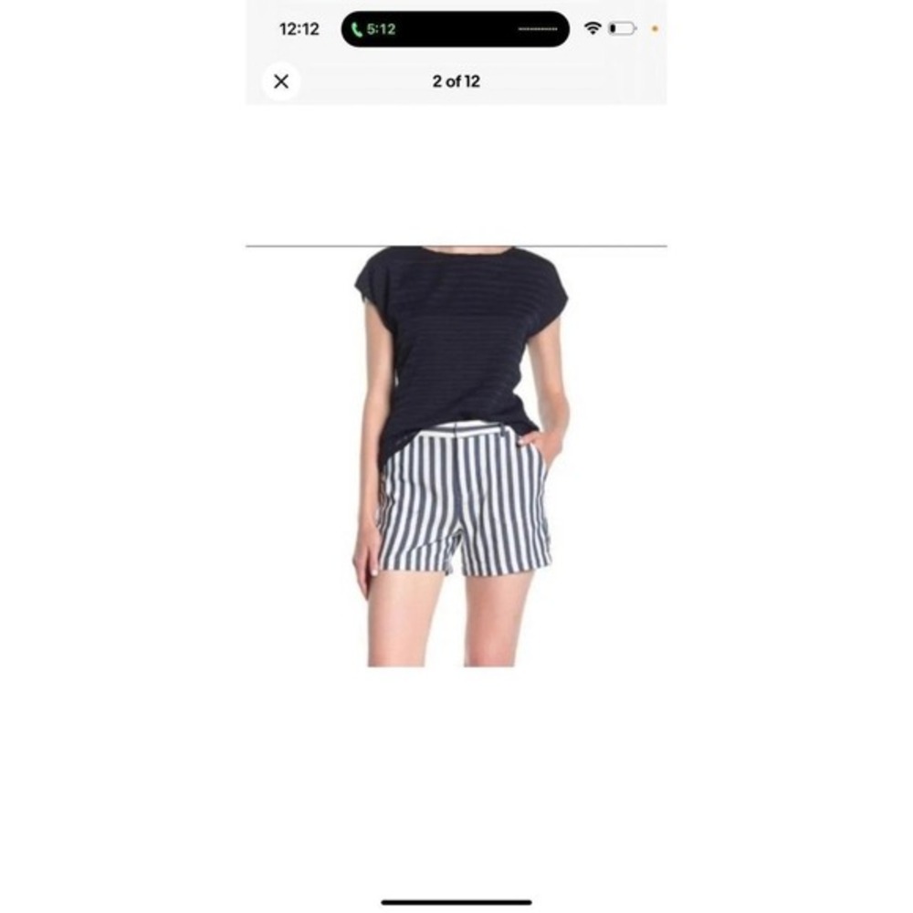 VINCE CAMUTO Mystic Blooms‎ Striped High Rise Nautical Vibe Shorts Size 0 (H5)